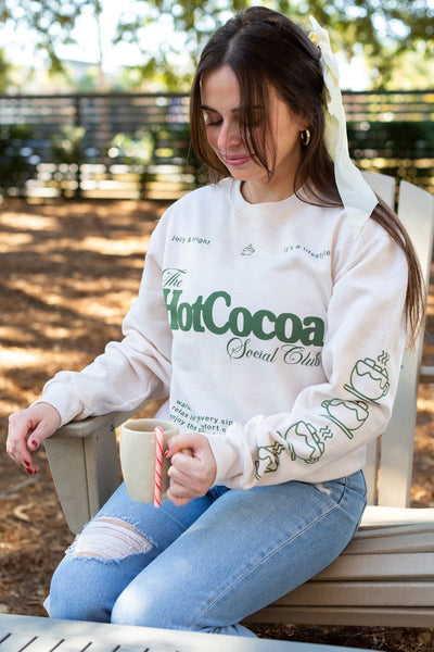 'Hot Cocoa Social Club' Crewneck Sweatshirt - United Monograms