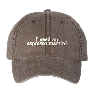 'I Need An Espresso Martini' Baseball Hat - United Monograms