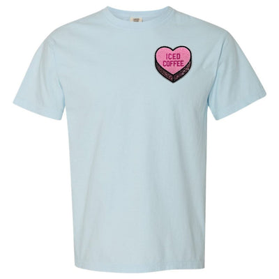 'Iced Coffee Candy Heart' Letter Patch T-Shirt - United Monograms