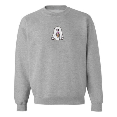 'Iced Coffee Ghost' Embroidered Crewneck Sweatshirt - United Monograms