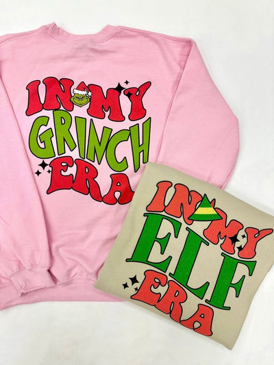 'In My Elf Era' Front & Back Crewneck Sweatshirt - United Monograms