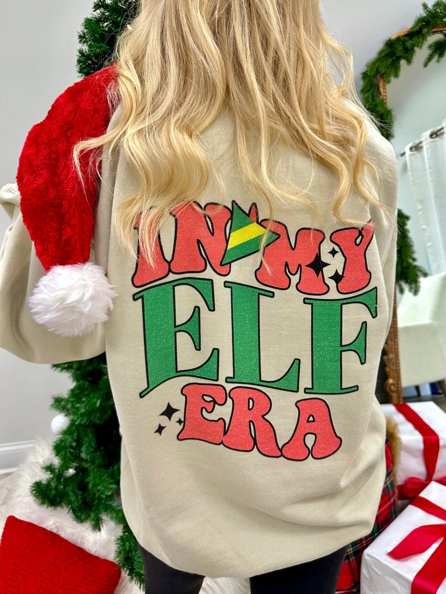 'In My Elf Era' Front & Back Crewneck Sweatshirt - United Monograms