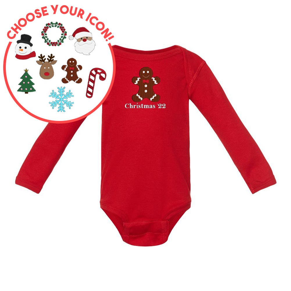Infant Make It Yours™ Christmas Icon Long Sleeve Onesie - United Monograms