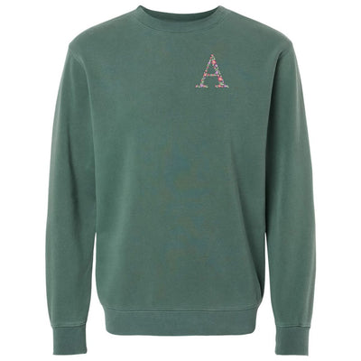 Initial 'Floral Letter' Cozy Crew - United Monograms