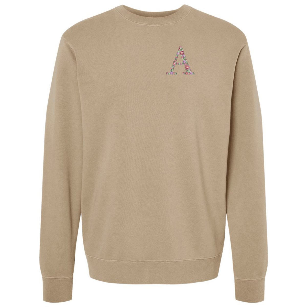 Initial 'Floral Letter' Cozy Crew - United Monograms