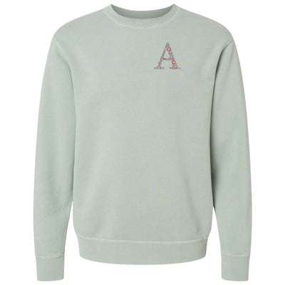 Initial 'Floral Letter' Cozy Crew - United Monograms