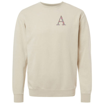 Initial 'Floral Letter' Cozy Crew - United Monograms