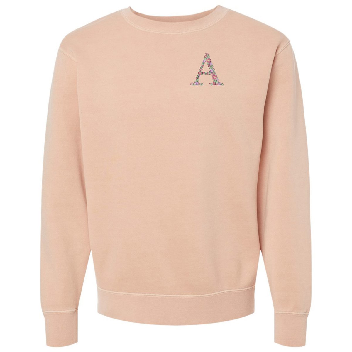 Initial 'Floral Letter' Cozy Crew - United Monograms