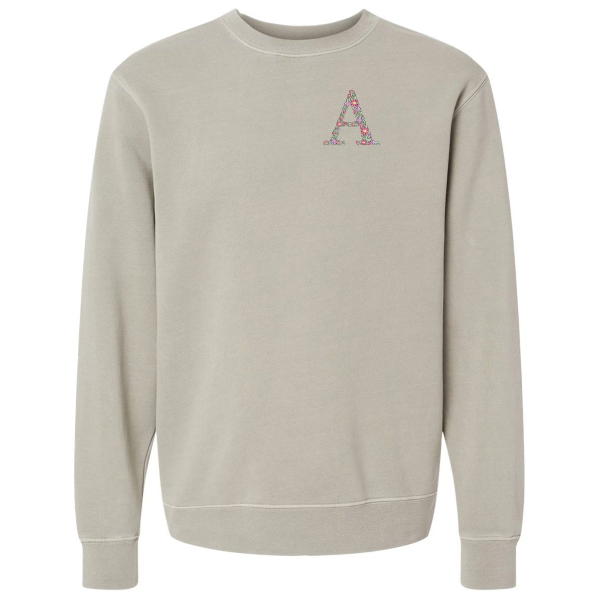 Initial 'Floral Letter' Cozy Crew - United Monograms