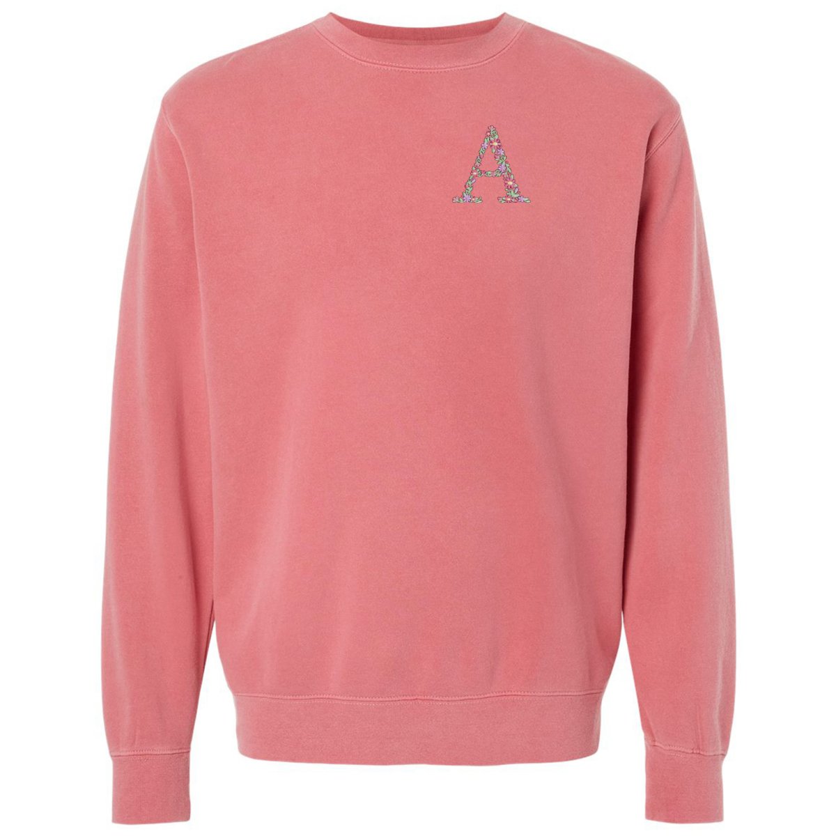 Initial 'Floral Letter' Cozy Crew - United Monograms