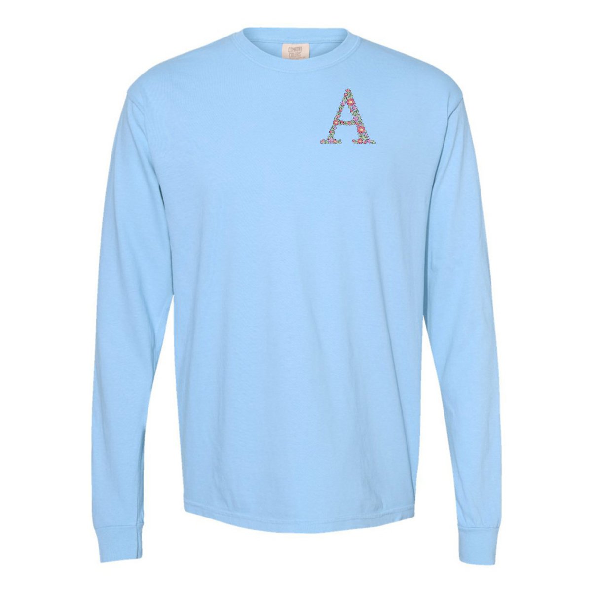 Initial 'Floral Letter' Long Sleeve T-Shirt - United Monograms