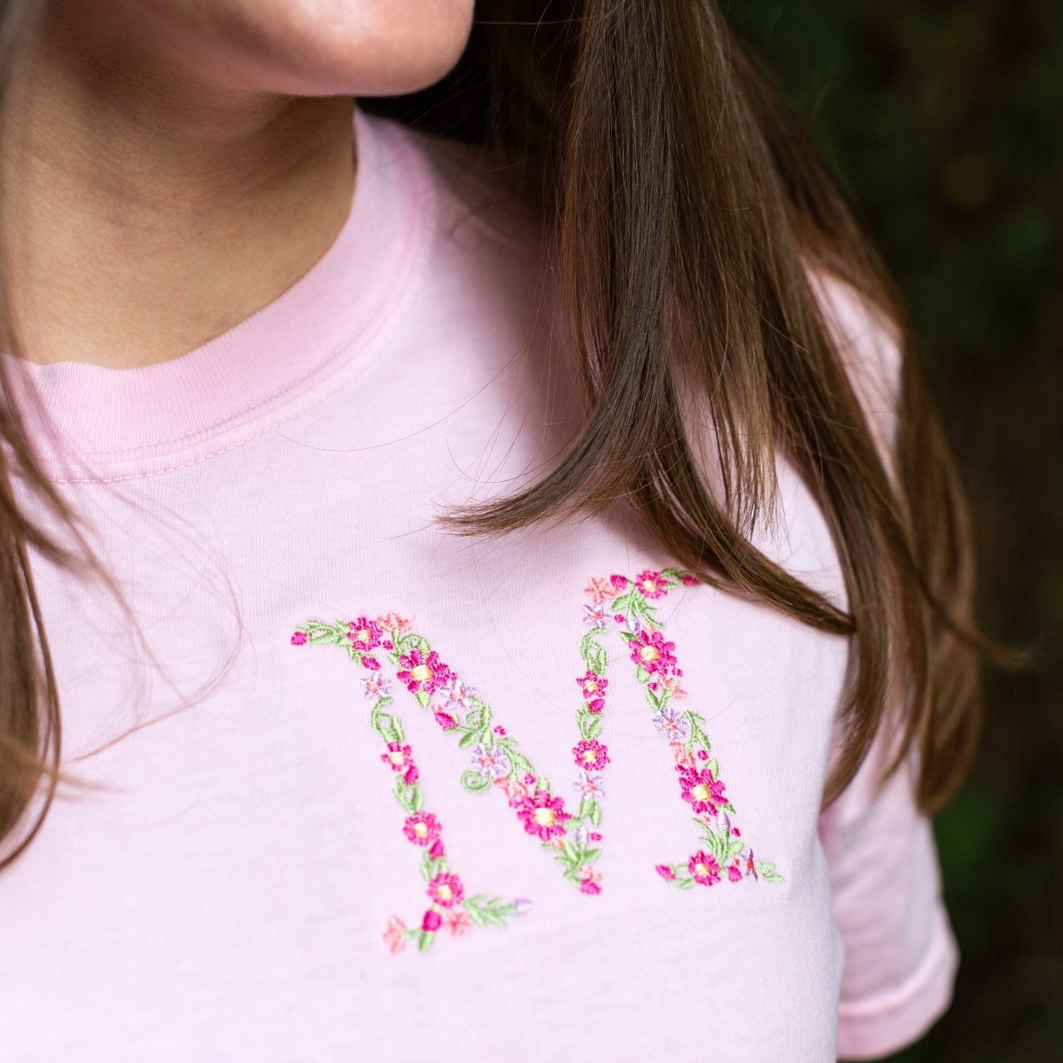 Initial 'Floral Letter' T-Shirt - United Monograms