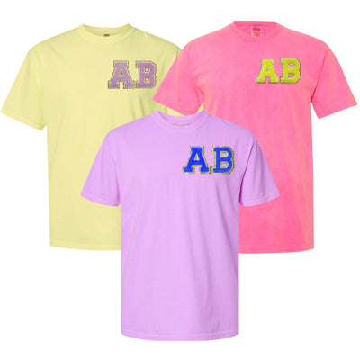 Initial Letter Patch Neon T-Shirt - United Monograms