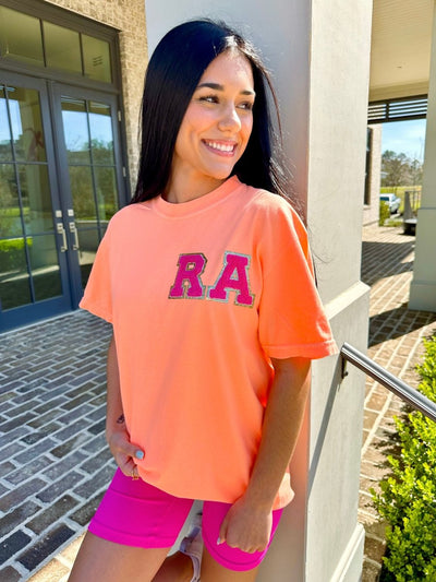 Initial Letter Patch Neon T-Shirt - United Monograms