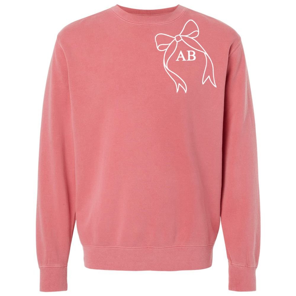 Initialed 'Big Bow' Cozy Crew - United Monograms