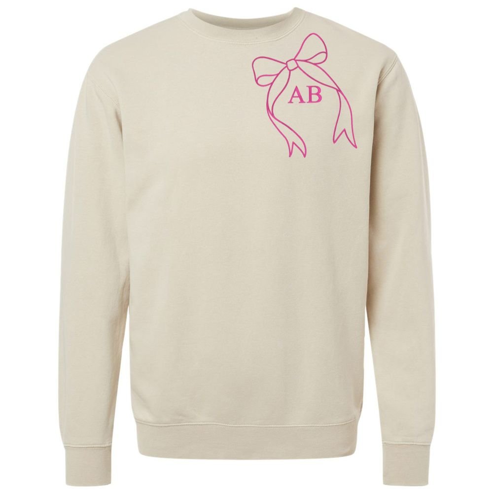 Initialed 'Big Bow' Cozy Crew - United Monograms