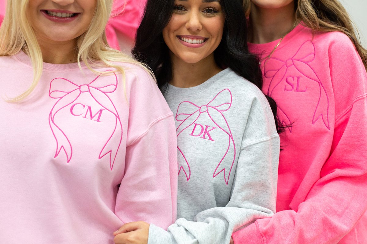 Initialed 'Big Bow' Crewneck Sweatshirt - United Monograms