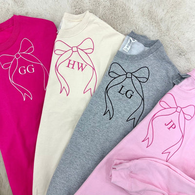 Initialed 'Big Bow' Crewneck Sweatshirt - United Monograms