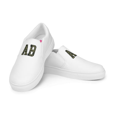 Initialed Camo Women’s Slip-On Canvas Shoes - United Monograms