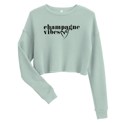 Initialed 'Champagne Vibes' Women's Cropped Sweatshirt - United Monograms