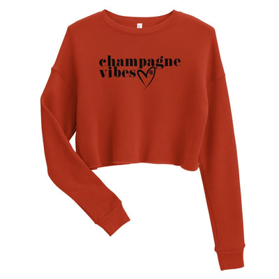 Initialed 'Champagne Vibes' Women's Cropped Sweatshirt - United Monograms