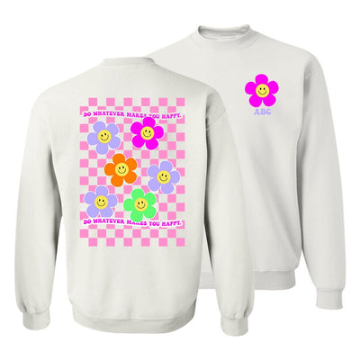 Initialed 'Do Whatever Makes You Happy' Front & Back Sweatshirt - United Monograms