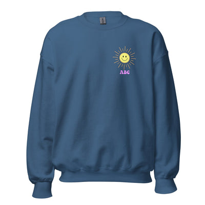 Initialed 'Here Comes The 'Sun' Front & Back Crewneck Sweatshirt - United Monograms