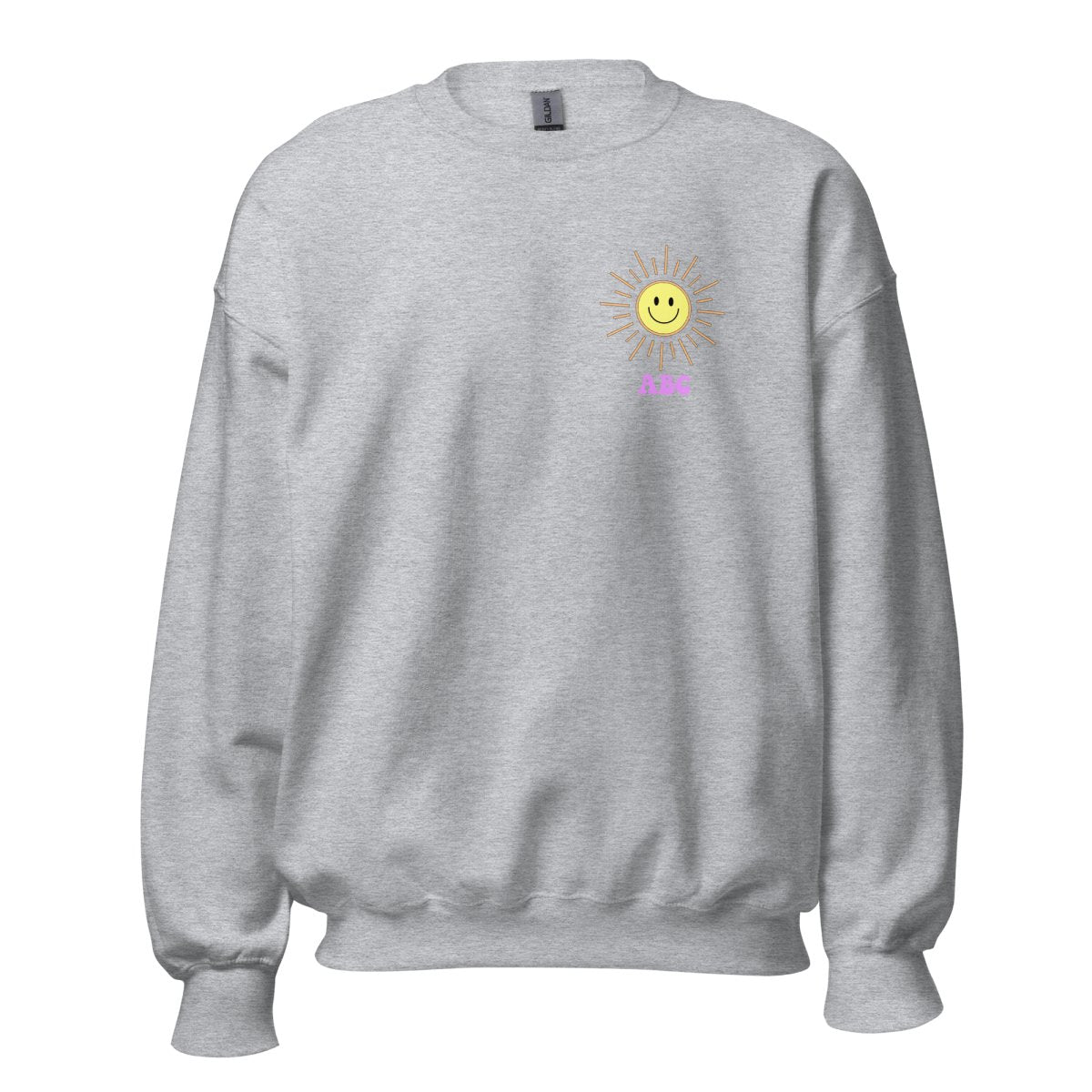 Initialed 'Here Comes The 'Sun' Front & Back Crewneck Sweatshirt - United Monograms