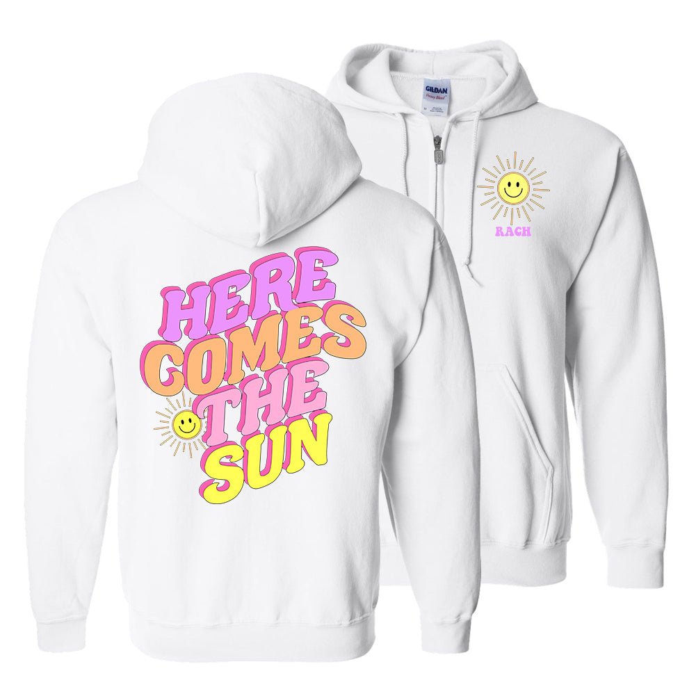 Initialed 'Here Comes The Sun' Front & Back Full Zip - United Monograms