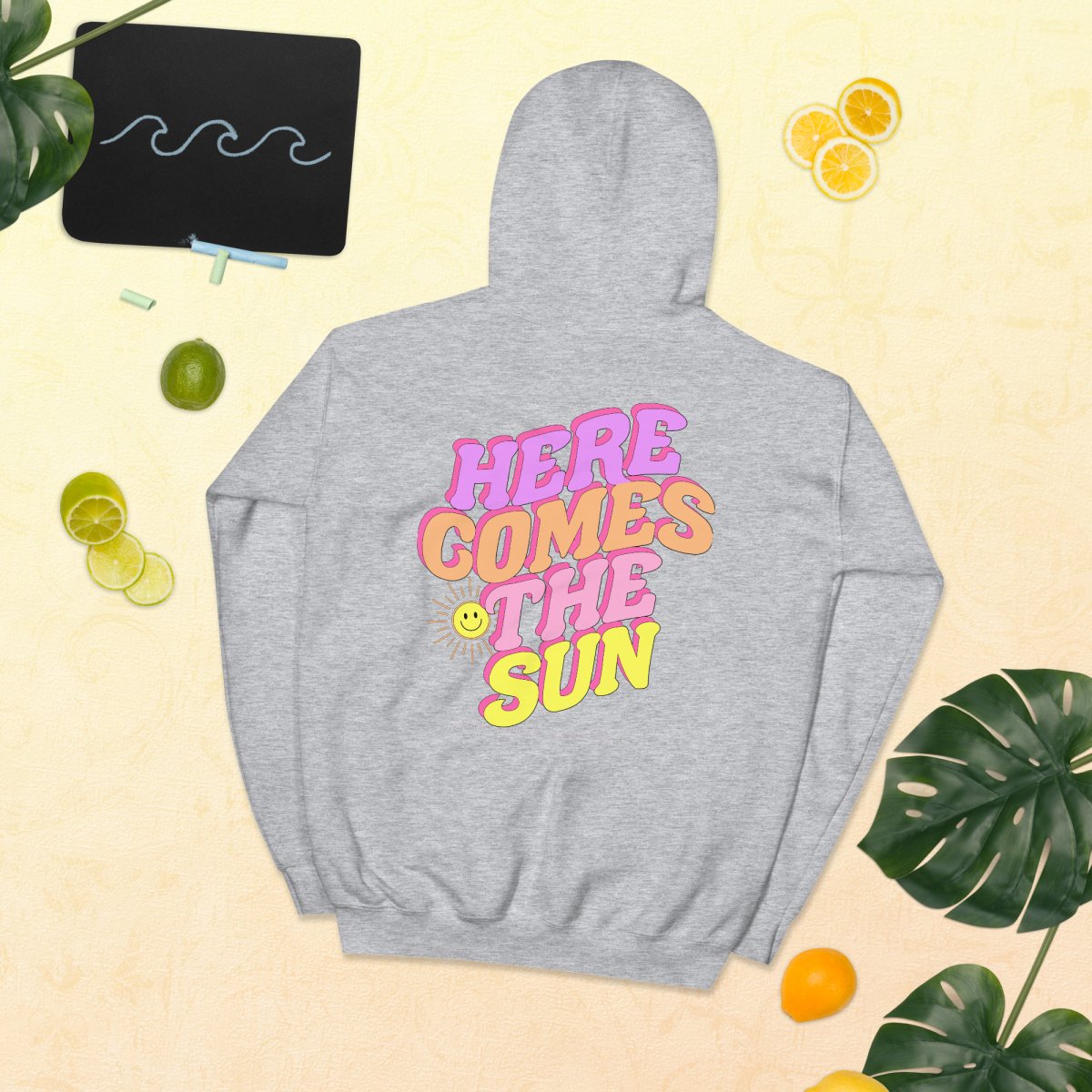 Initialed 'Here Comes The Sun' Front & Back Hoodie - United Monograms