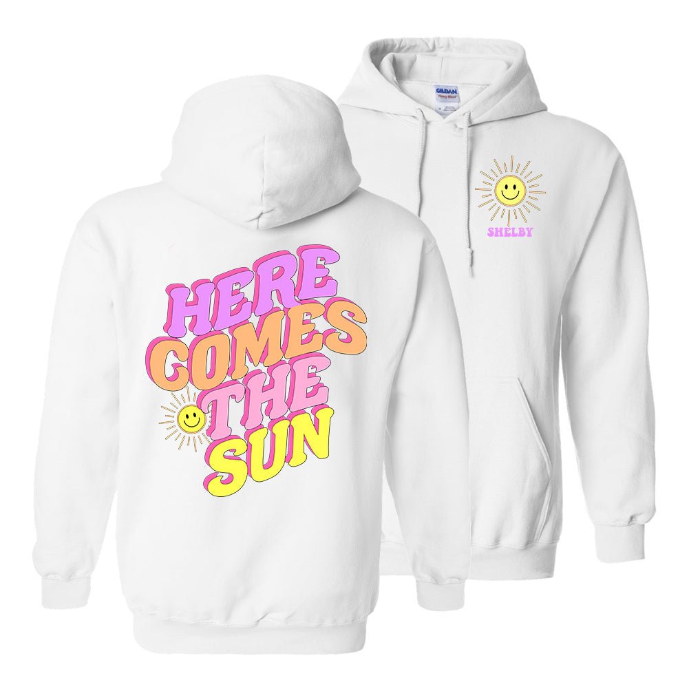 Initialed 'Here Comes The Sun' Front & Back Hoodie - United Monograms