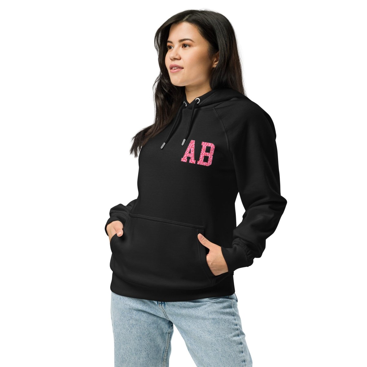 Initialed 'Leopard Print' Raglan Hoodie - United Monograms