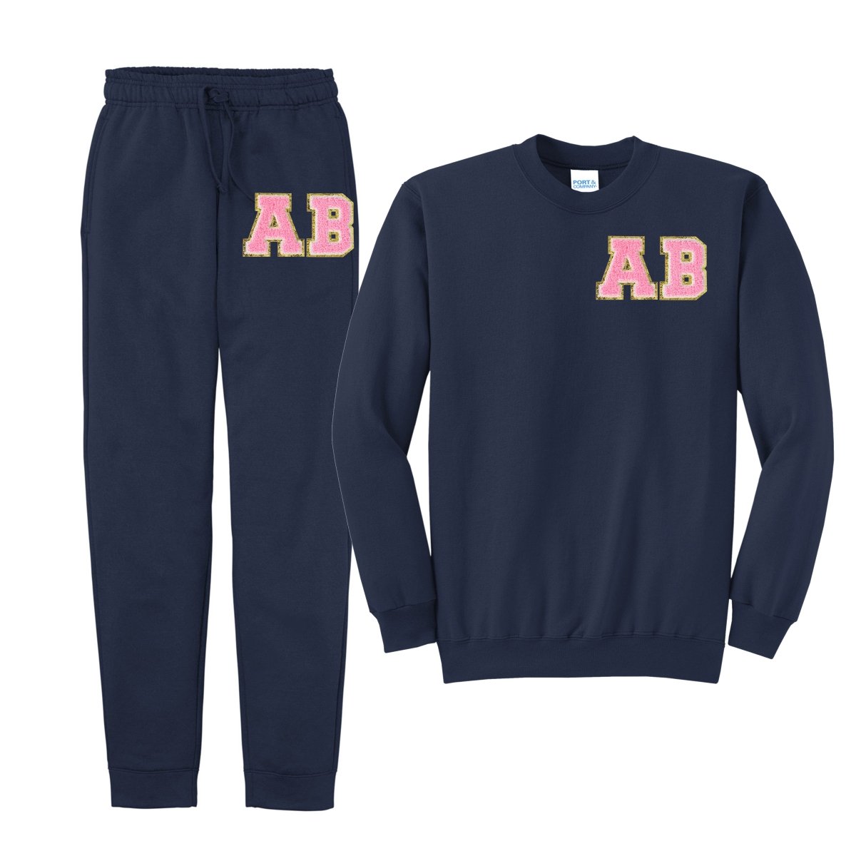 Initialed Letter Patch Jogger Set - United Monograms