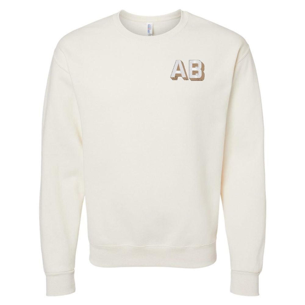 Initialed Shadow Block Letters Crewneck Sweatshirt - United Monograms