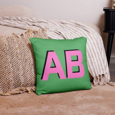 Initialed Shadow Block Pillow Case + Pillow - United Monograms