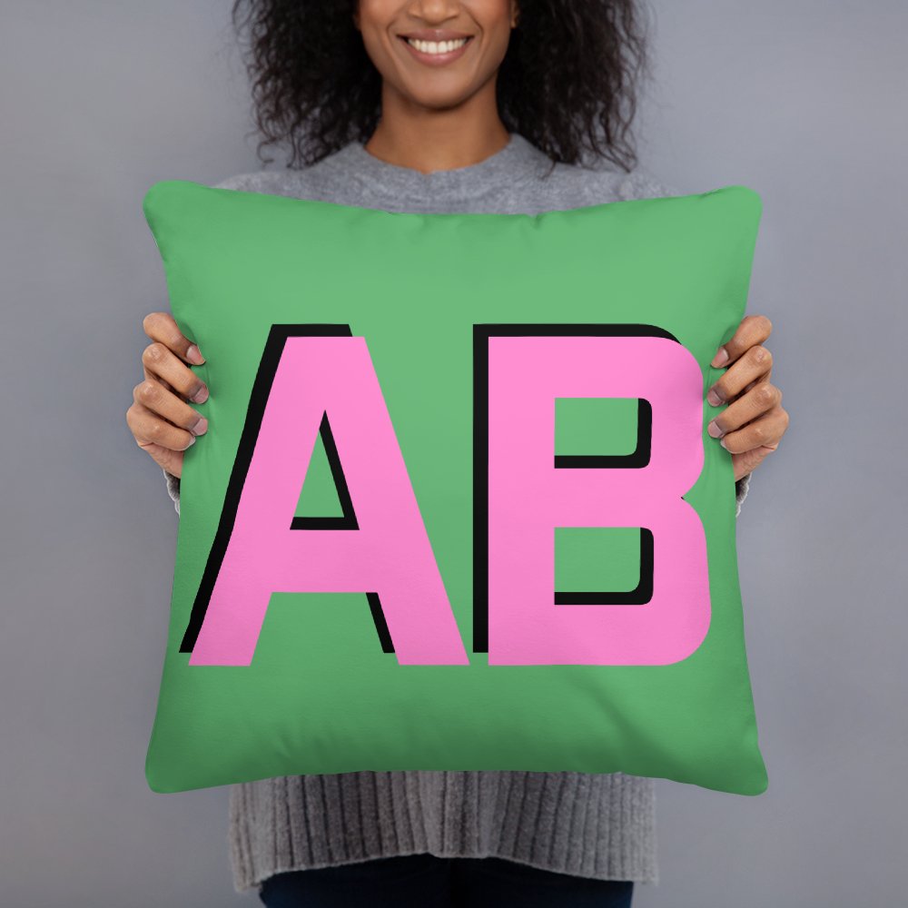 Initialed Shadow Block Pillow Case + Pillow - United Monograms