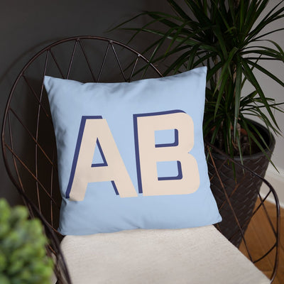 Initialed Shadow Block Pillow Case + Pillow - United Monograms