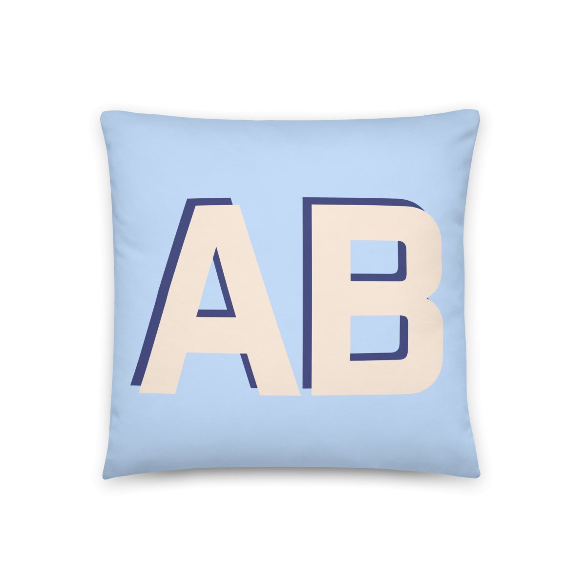 Initialed Shadow Block Pillow Case + Pillow - United Monograms