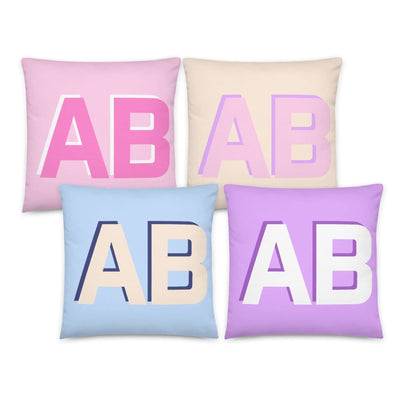 Initialed Shadow Block Pillow Case + Pillow - United Monograms