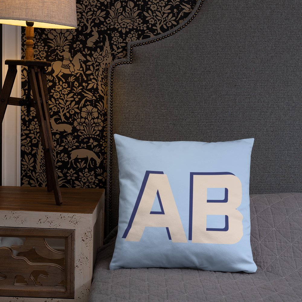 Initialed Shadow Block Pillow Case + Pillow - United Monograms