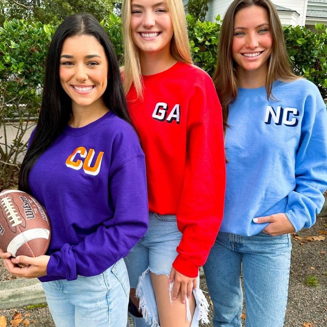 Initialed Shadow Block Team Color Sweatshirt - United Monograms