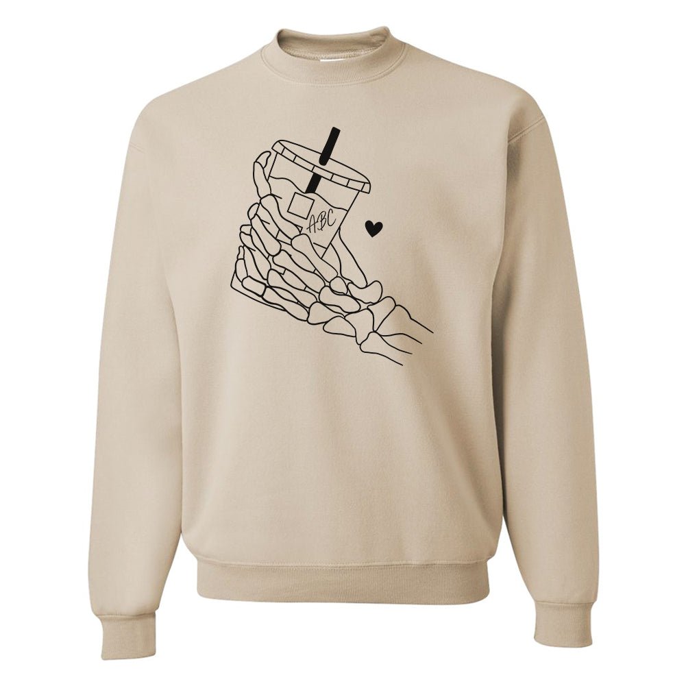 Initialed 'Skeleton Iced Coffee' Crewneck Sweatshirt - United Monograms