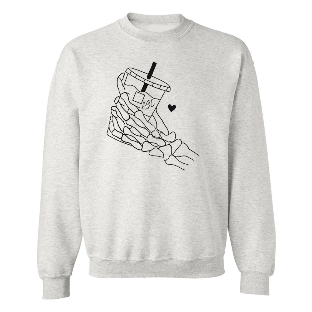 Initialed 'Skeleton Iced Coffee' Crewneck Sweatshirt - United Monograms