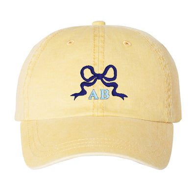 Initialed 'Tiny Bow' Baseball Hat - United Monograms
