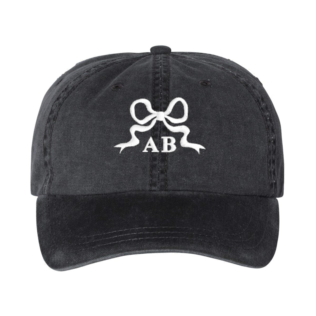 Initialed 'Tiny Bow' Baseball Hat - United Monograms