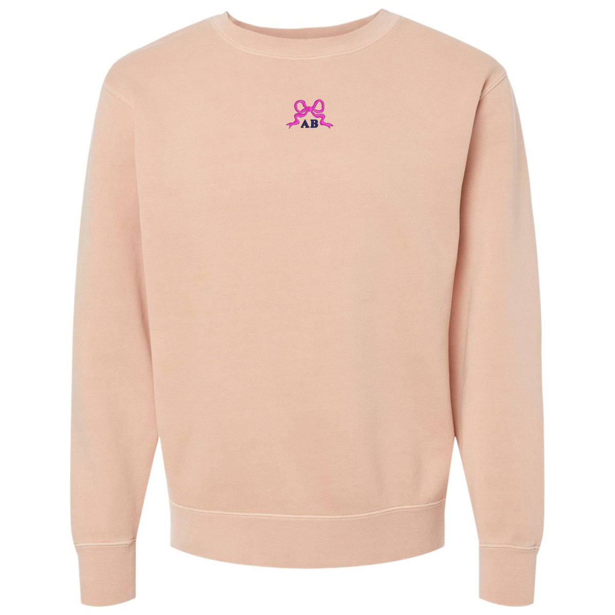 Initialed 'Tiny Bow' Cozy Crew - United Monograms