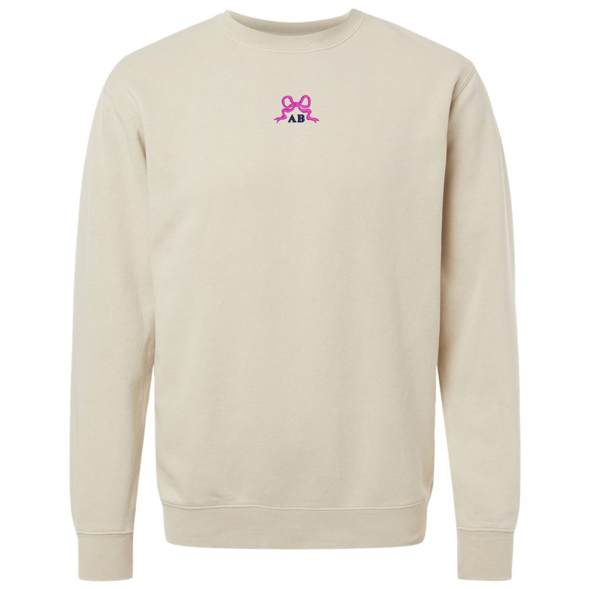 Initialed 'Tiny Bow' Cozy Crew - United Monograms