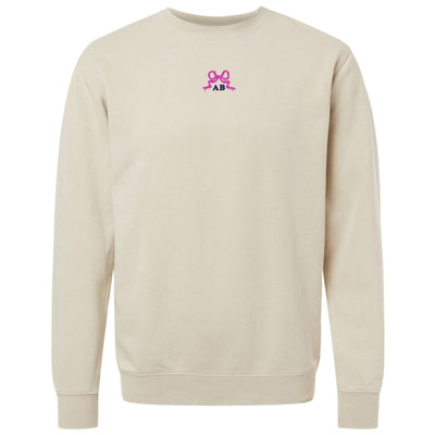 Initialed 'Tiny Bow' Cozy Crew - United Monograms