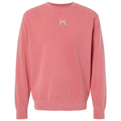 Initialed 'Tiny Bow' Cozy Crew - United Monograms