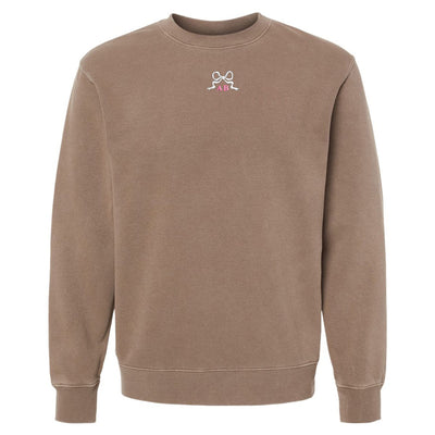 Initialed 'Tiny Bow' Cozy Crew - United Monograms